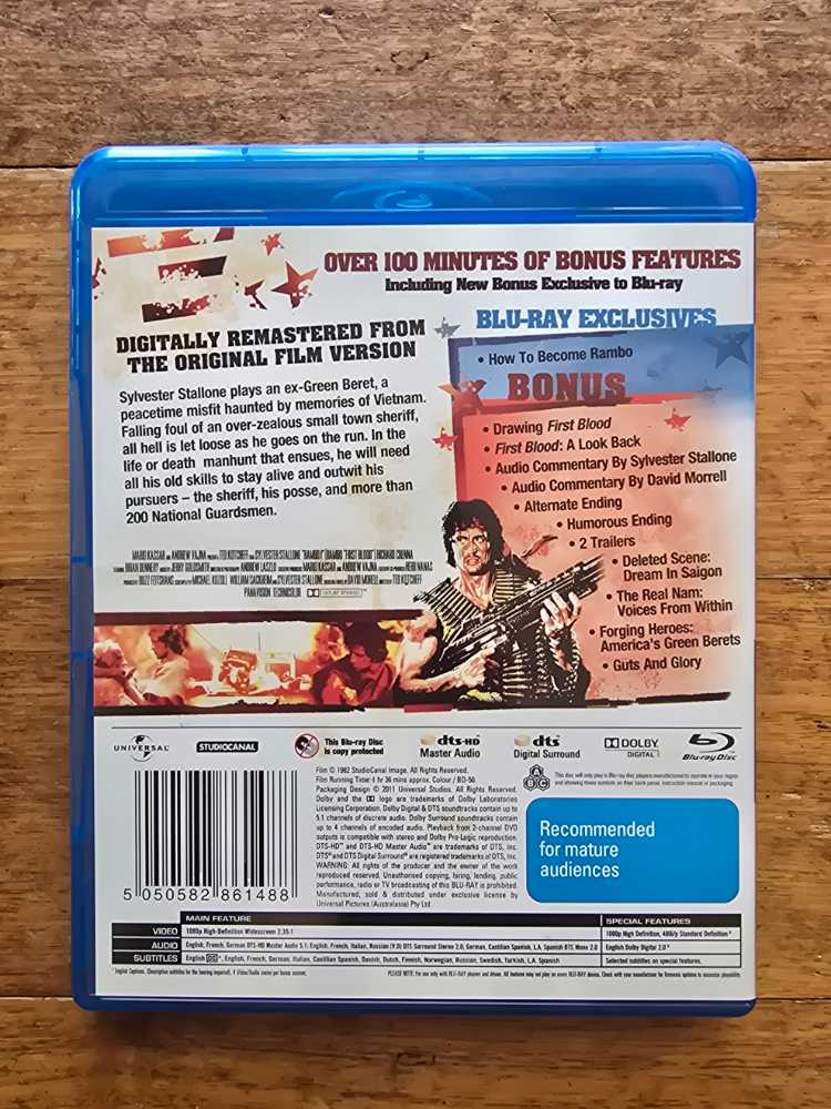 First Blood DVD movie collectible [Barcode 5050582861488] - Main Image 2