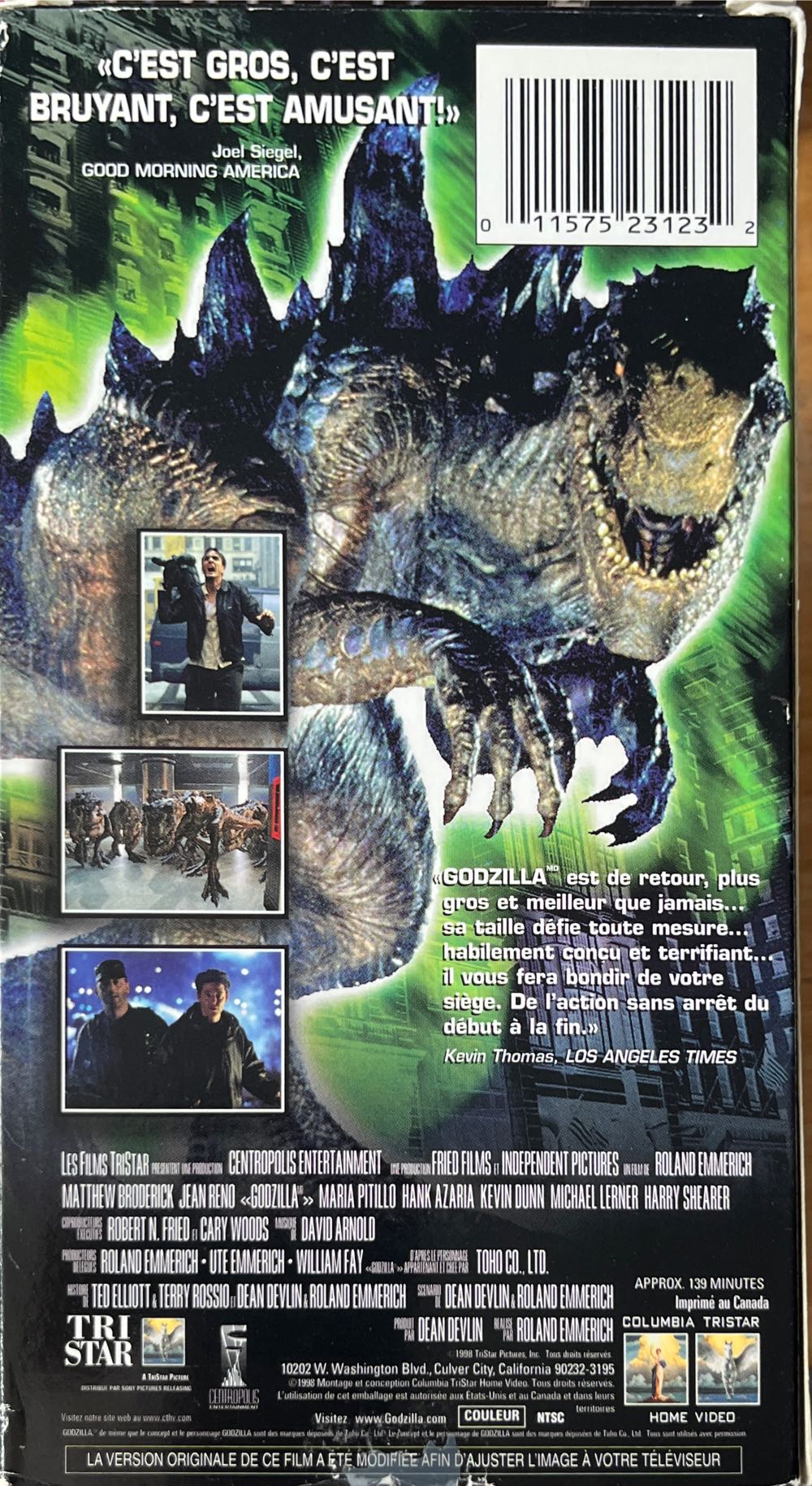 Godzilla (version française) VHS movie collectible [Barcode 5014138281601] - Main Image 2