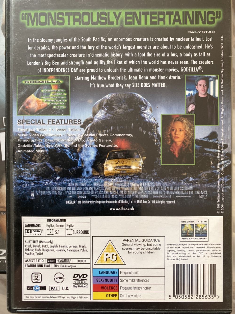 Godzilla DVD movie collectible [Barcode 5050582285635] - Main Image 2