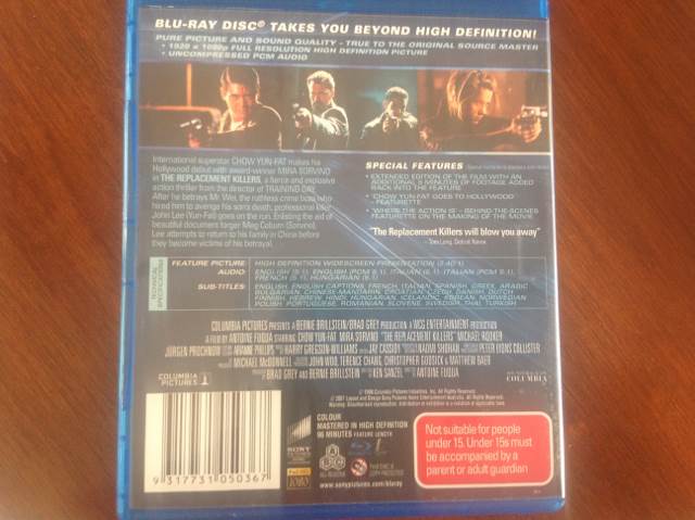 The Replacement Killers Blu-ray movie collectible [Barcode 9317731050367] - Main Image 2