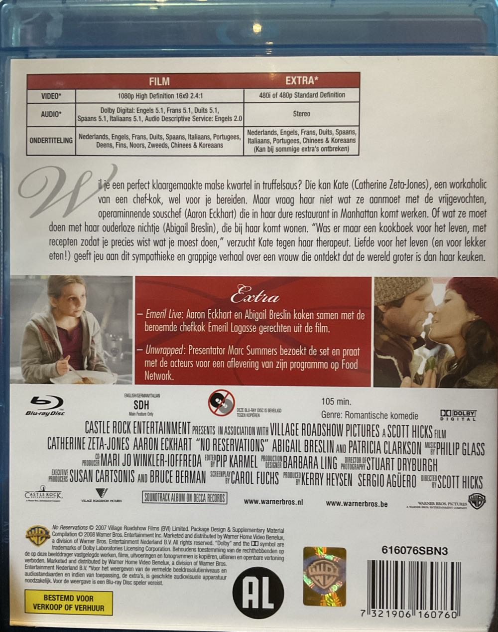 No Reservations Blu-ray movie collectible [Barcode 7321906160760] - Main Image 2