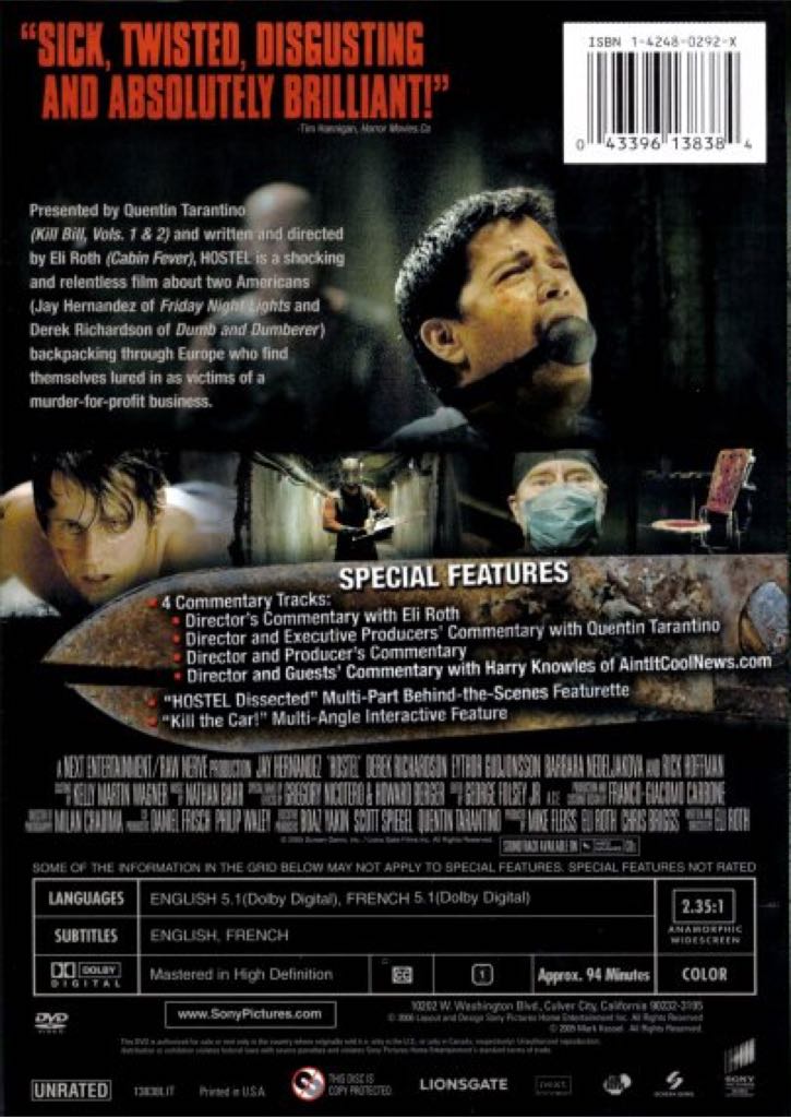 Hostel DVD movie collectible [Barcode 043396138384] - Main Image 2
