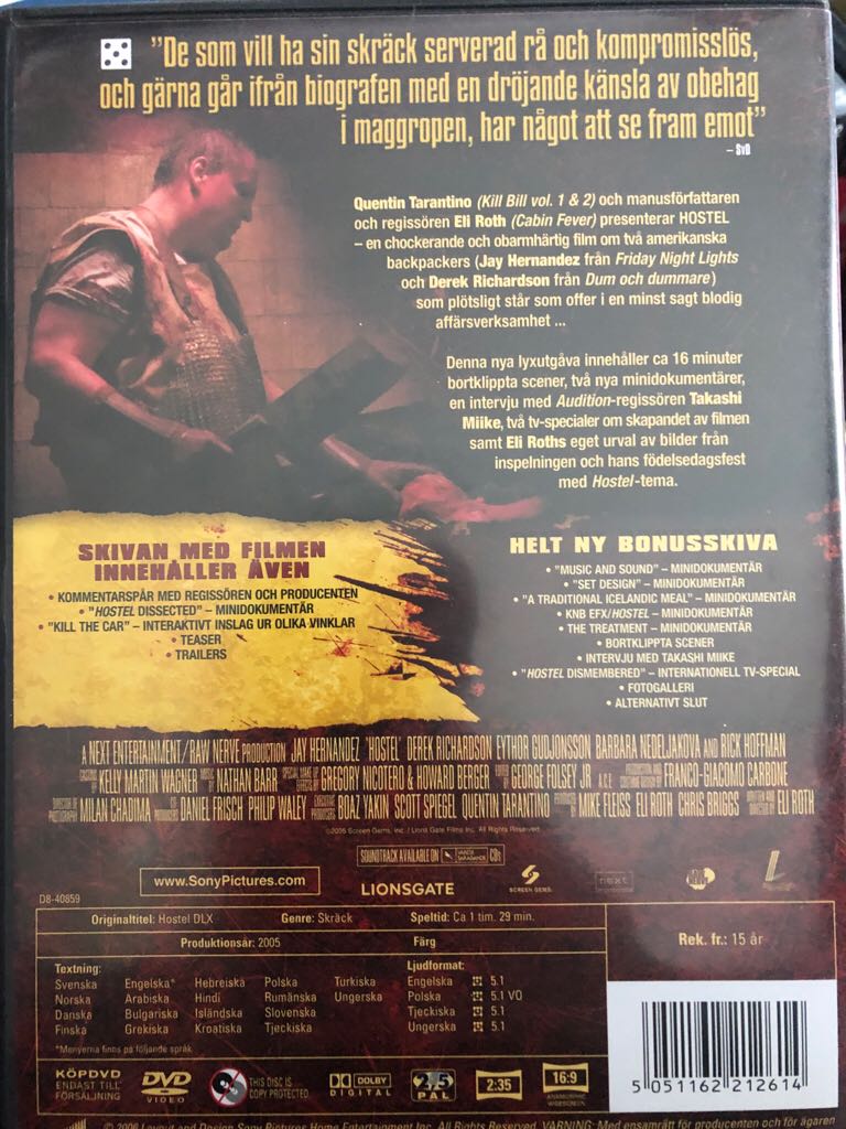 Hostel DVD movie collectible [Barcode 5051162212614] - Main Image 2