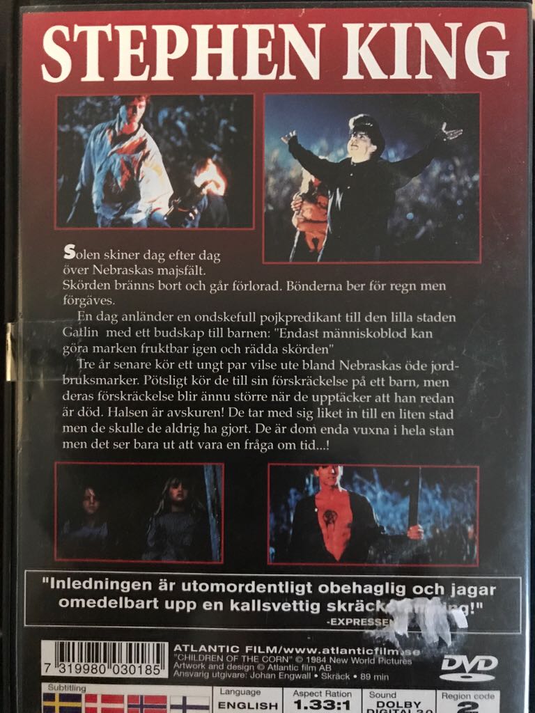 Children Of The Corn 1 DVD movie collectible [Barcode 7319980030185] - Main Image 2