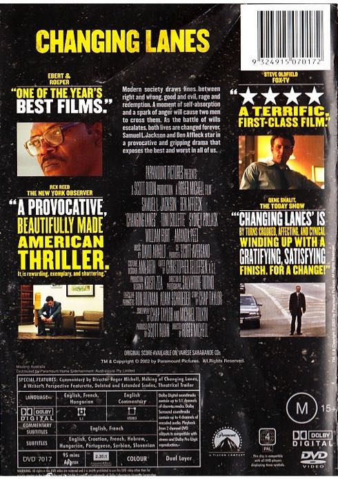 Changing Lanes DVD movie collectible [Barcode 9324915070172] - Main Image 2