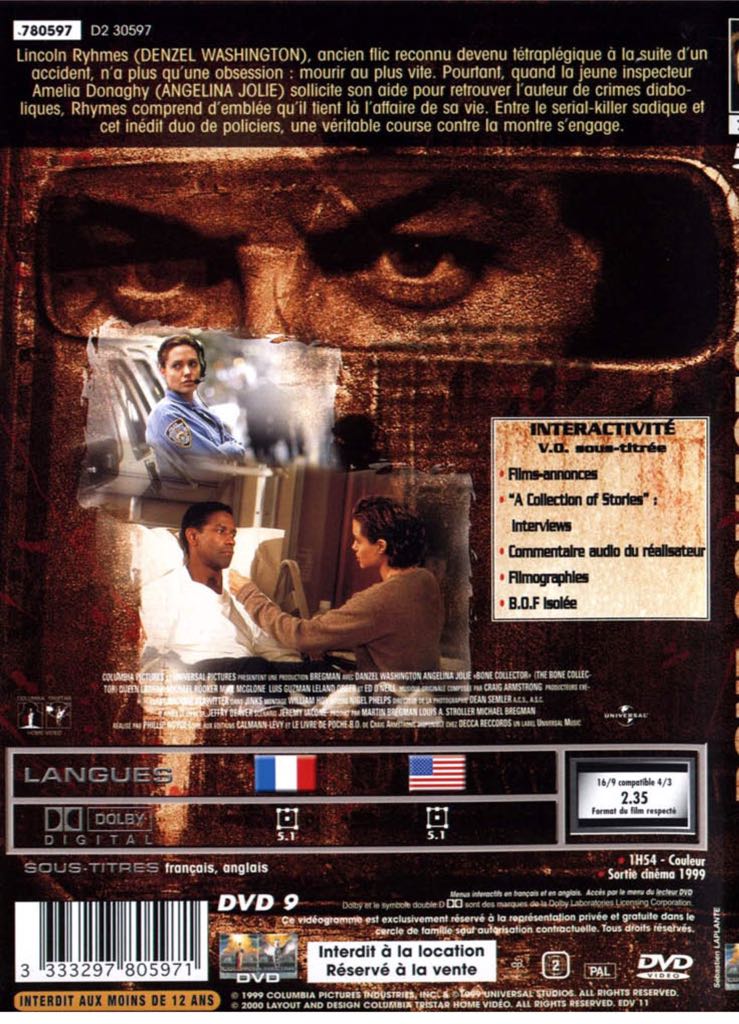 The Bone Collector (B2) DVD movie collectible - Main Image 2