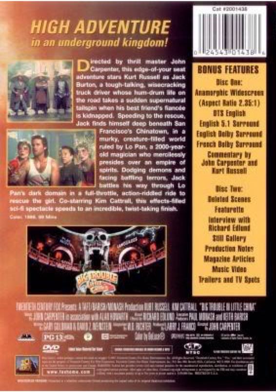 Big Trouble in Little China DVD-R movie collectible [Barcode 5039036044363] - Main Image 2