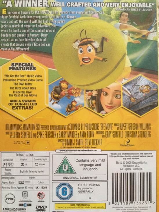 Bee Movie DVD movie collectible [Barcode 5051189135231] - Main Image 2