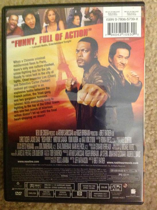 Rush Hour 3 DVD movie collectible [Barcode 794043109300] - Main Image 2