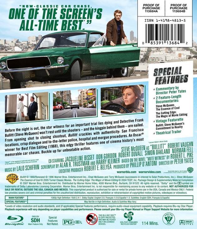 Bullitt Blu-ray movie collectible [Barcode 7321900136846] - Main Image 2