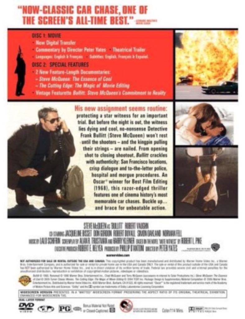 Bullitt DVD movie collectible [Barcode 883929151240] - Main Image 2