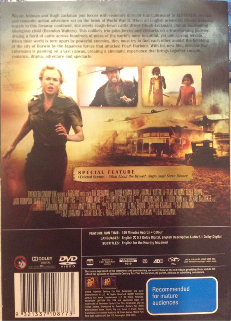 Australia DVD movie collectible [Barcode 9321337108773] - Main Image 2