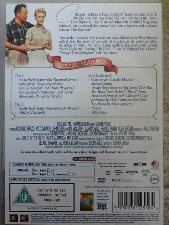 South Pacific DVD movie collectible [Barcode 9321337034089] - Main Image 2