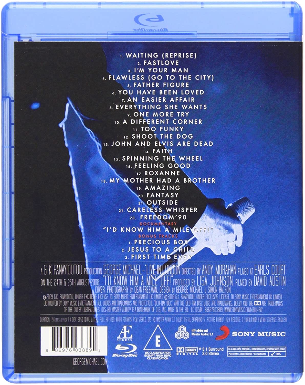 George Michael: Live In London Blu-ray movie collectible [Barcode 886976038892] - Main Image 2