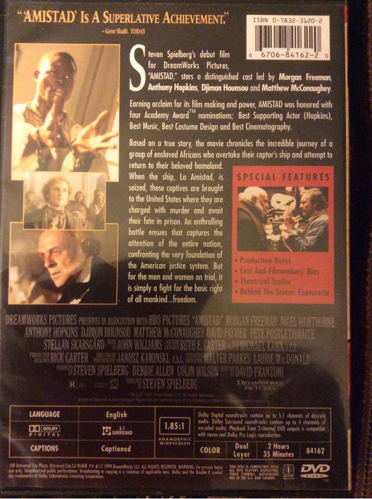 Amistad DVD movie collectible [Barcode 667068416220] - Main Image 2