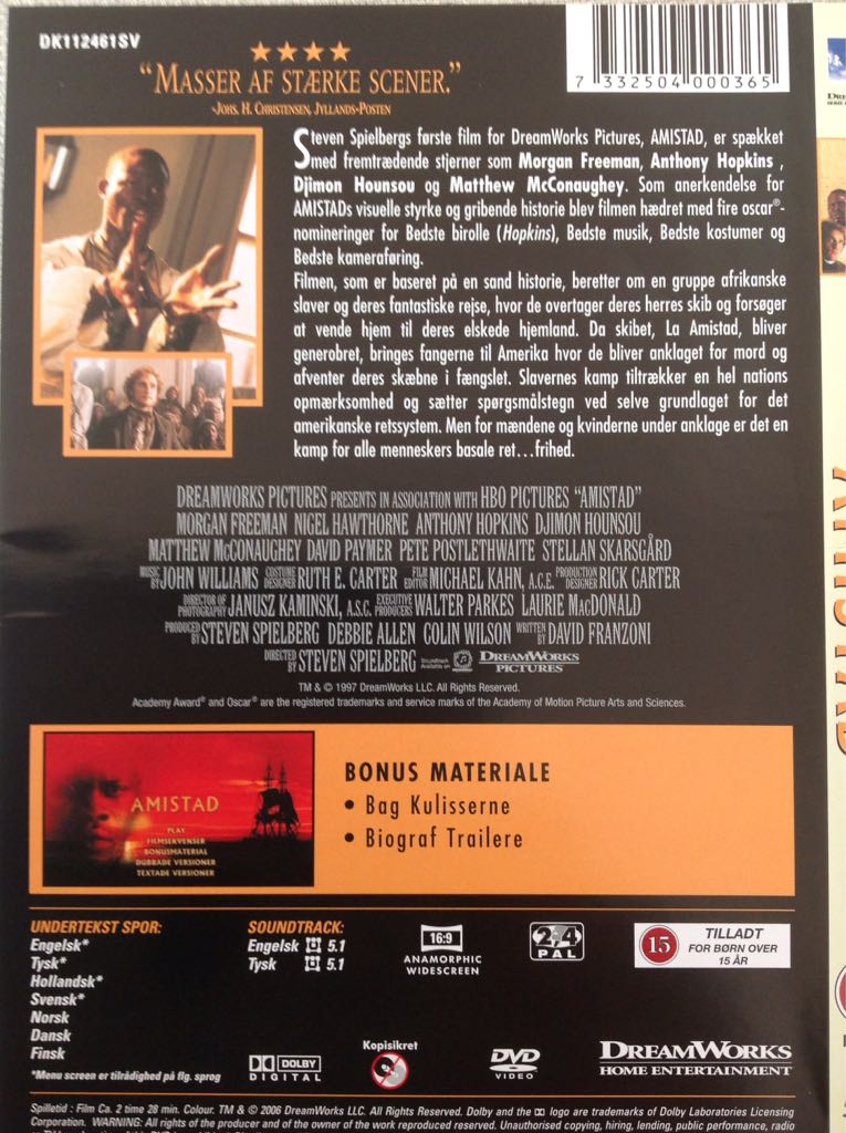 Amistad DVD movie collectible [Barcode 7332504000365] - Main Image 2