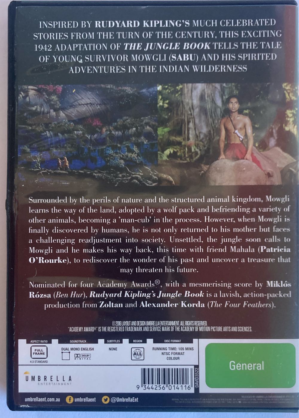 Jungle Book (1942) DVD movie collectible [Barcode 9344256014116] - Main Image 2