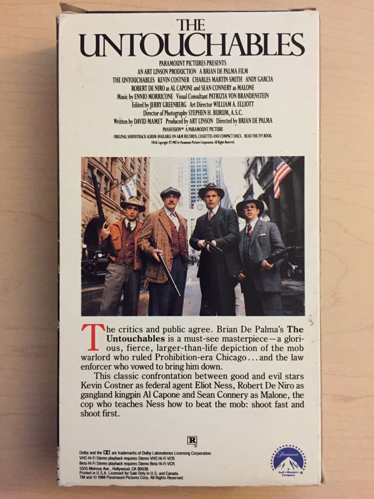 The Untouchables Video 8 movie collectible [Barcode 031504018864] - Main Image 2