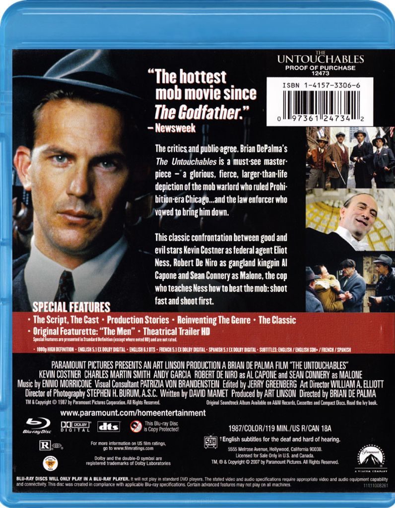 The Untouchables Blu-ray movie collectible [Barcode 5051368203034] - Main Image 2