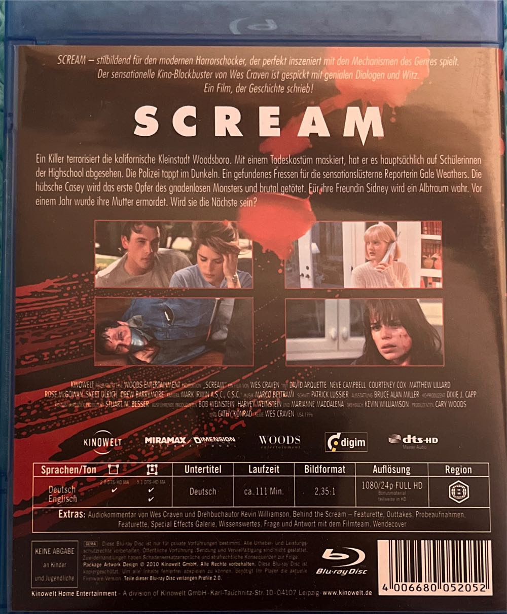 Scream Trilogy 4k Bluray Steelbook  Blu-ray movie collectible [Barcode 4006680052052] - Main Image 2