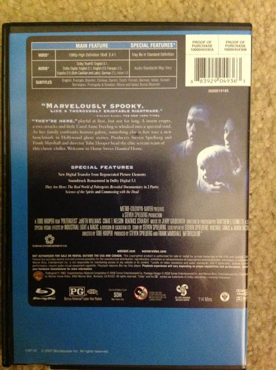 Poltergeist Blu-ray movie collectible [Barcode 883929049363] - Main Image 2