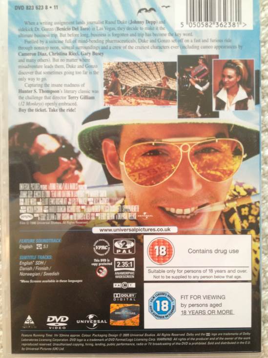 Fear and Loathing in Las Vegas DVD movie collectible [Barcode 5050582362381] - Main Image 2