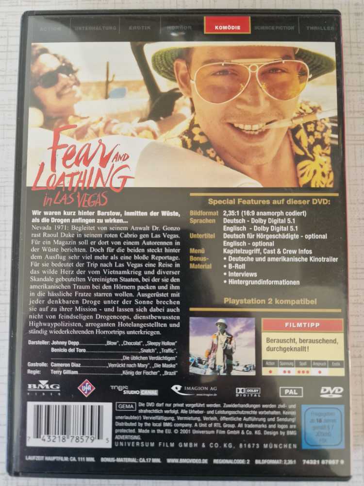 Fear and Loathing in Las Vegas - Widescreen Edition DVD movie collectible [Barcode 743218785795] - Main Image 2