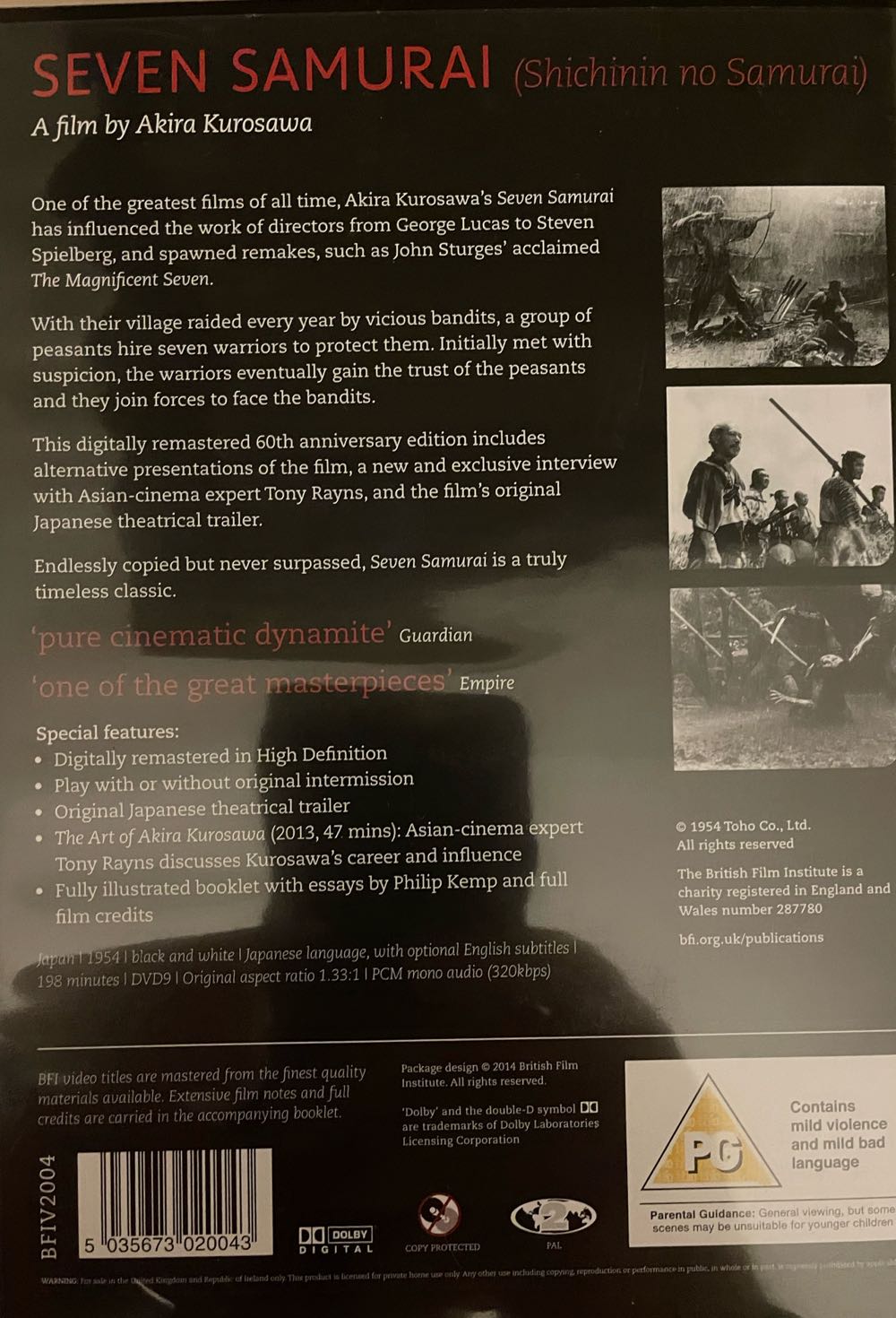 Seven Samurai DVD movie collectible [Barcode 5035673020043] - Main Image 2