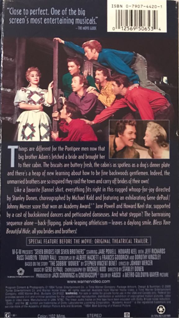 Seven Brides for Seven Brothers VHS movie collectible [Barcode 012569506534] - Main Image 2