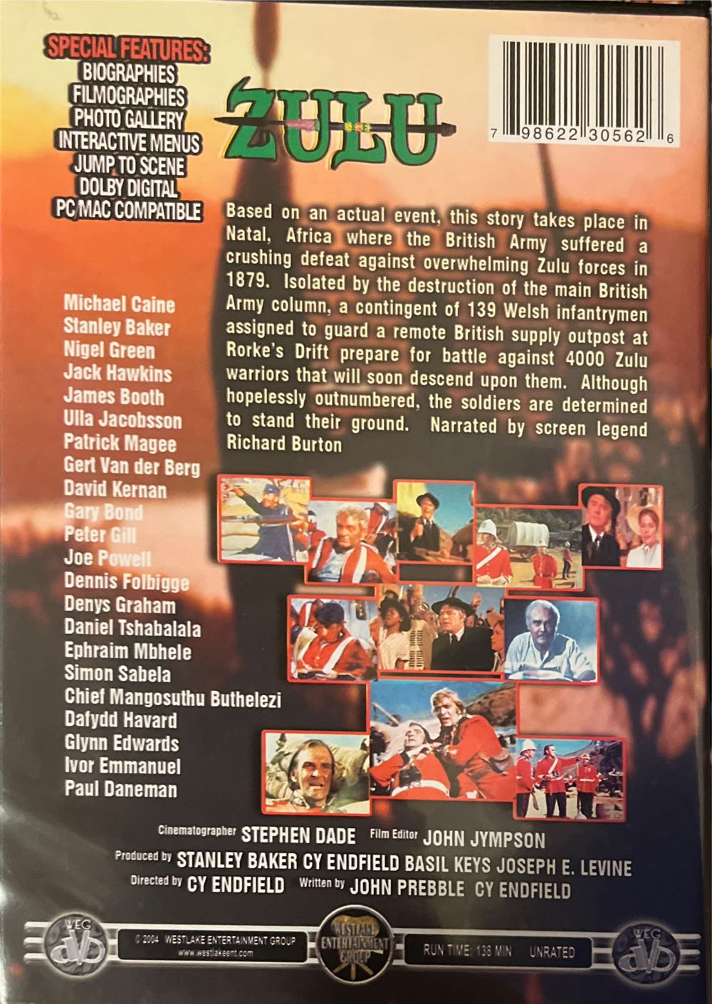 Zulu DVD movie collectible [Barcode 798622305626] - Main Image 2