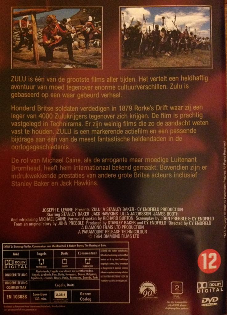 Zulu DVD movie collectible [Barcode 8714865555767] - Main Image 2