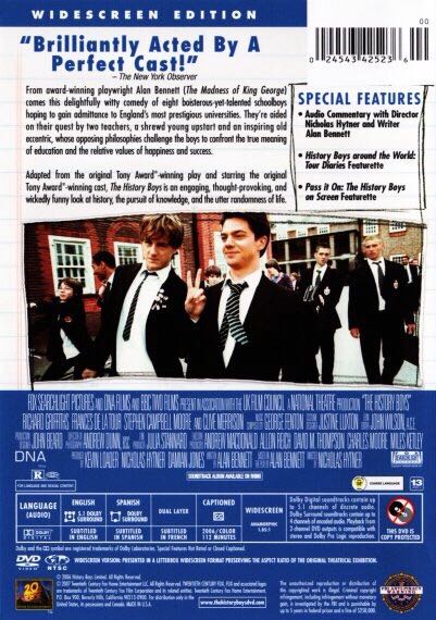 History Boys DVD movie collectible [Barcode 024543425199] - Main Image 2