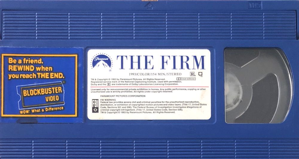 The Firm VHS movie collectible [Barcode 097363252337] - Main Image 3