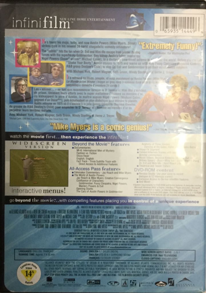 Austin Powers 3: Goldmember DVD movie collectible [Barcode 065935144496] - Main Image 2