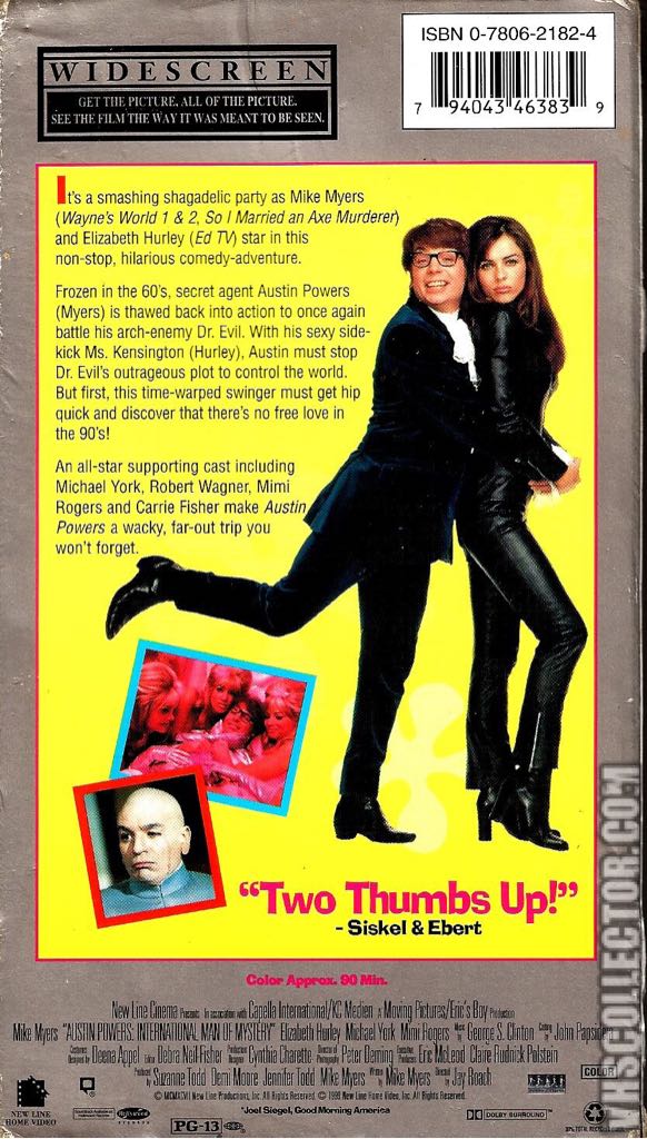 Austin Powers: International Man Of Mystery Sealed W/watermarks & Hype Stickers VHS movie collectible [Barcode 794043463839] - Main Image 2