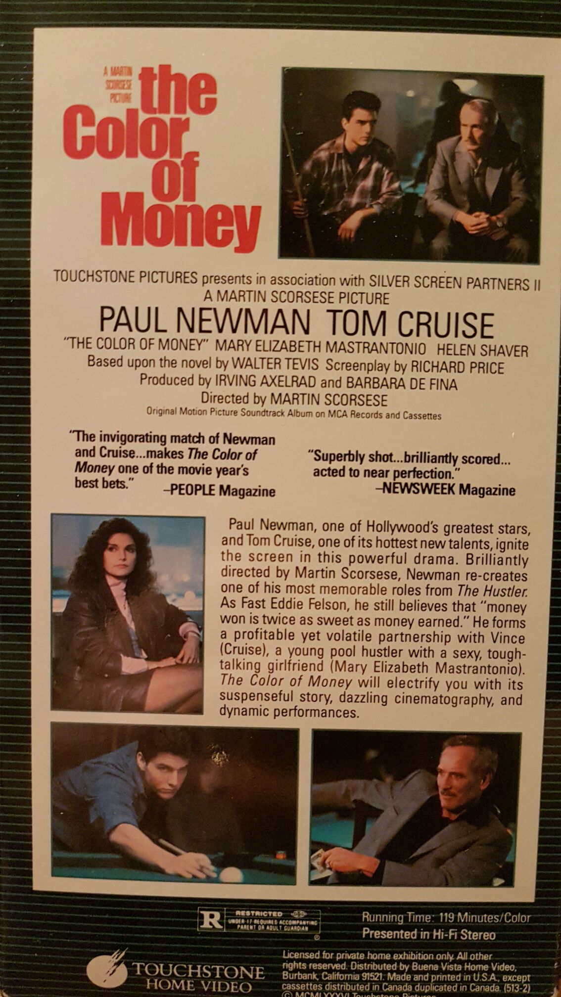 The Color Of Money VHS movie collectible [Barcode 012257513233] - Main Image 2