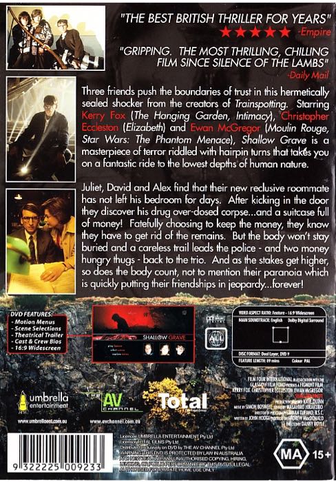 Shallow Grave DVD movie collectible [Barcode 9322225009233] - Main Image 2