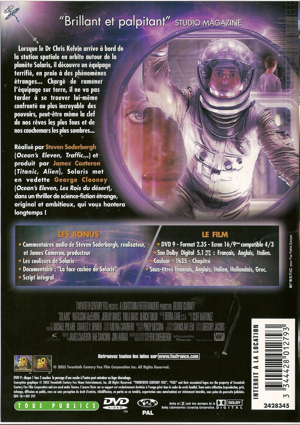 Solaris DVD movie collectible [Barcode 3344428012793] - Main Image 2