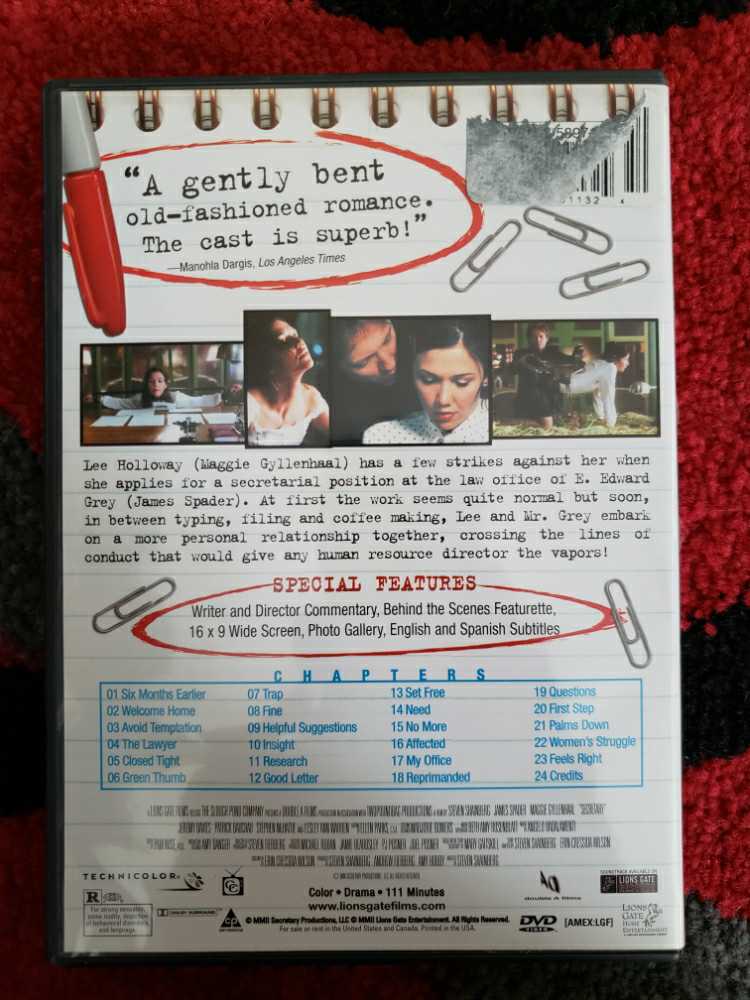 Secretary Blu-ray movie collectible [Barcode 658149813526] - Main Image 2