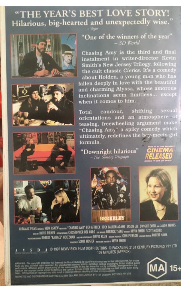 Chasing Amy DEMO VHS movie collectible [Barcode 065935124153] - Main Image 2