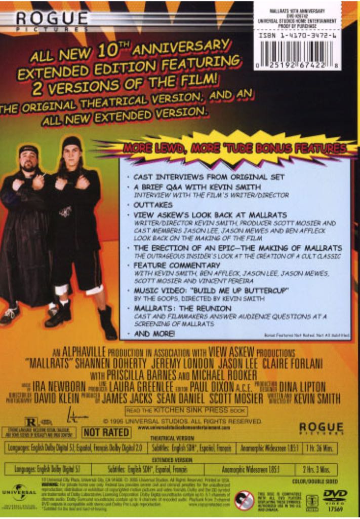 Mallrats DVD movie collectible [Barcode 025192674228] - Main Image 2