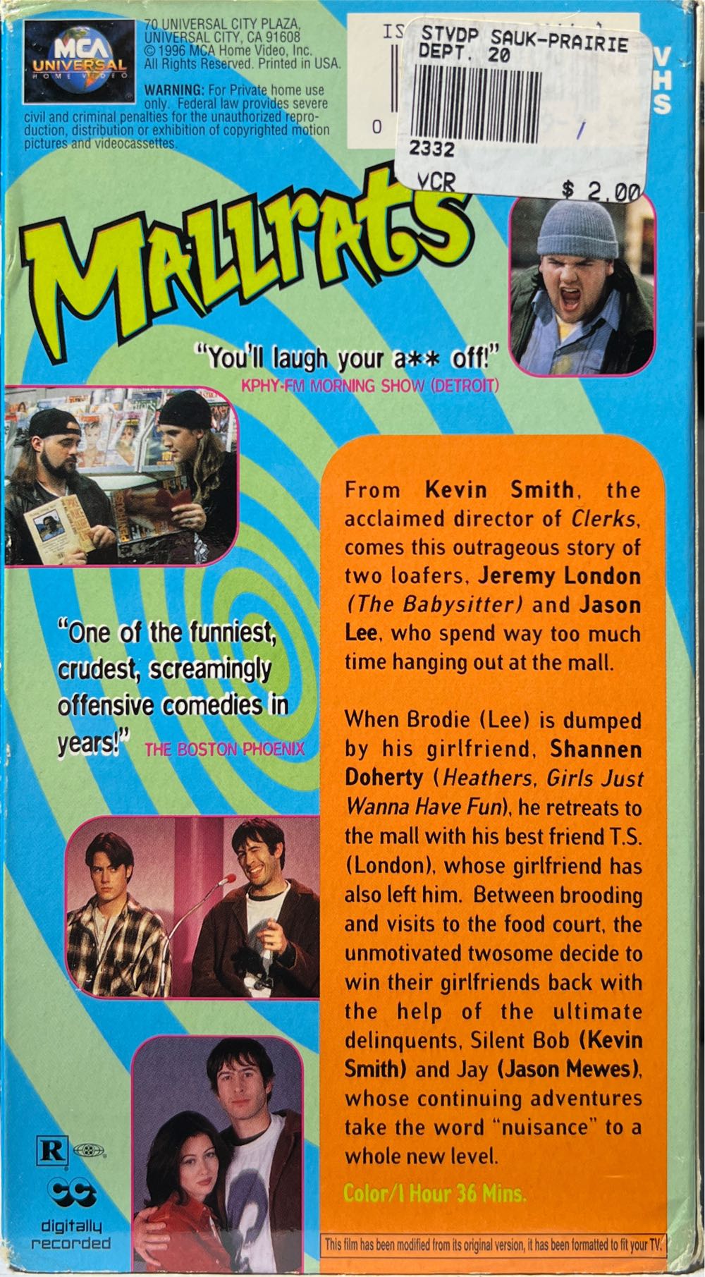 Mallrats VHS movie collectible [Barcode 044005369335] - Main Image 2