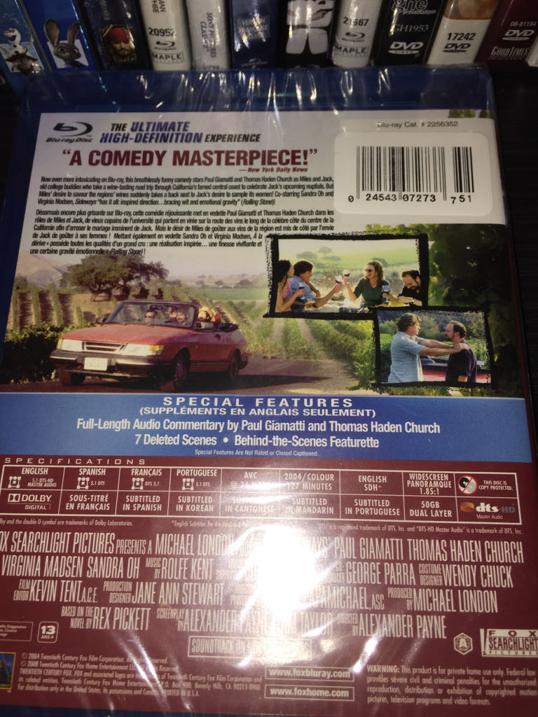 Sideways Digital Copy movie collectible [Barcode 024543072737] - Main Image 2