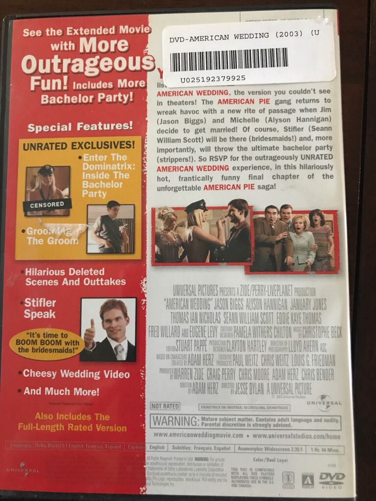 American Wedding DVD movie collectible - Main Image 2