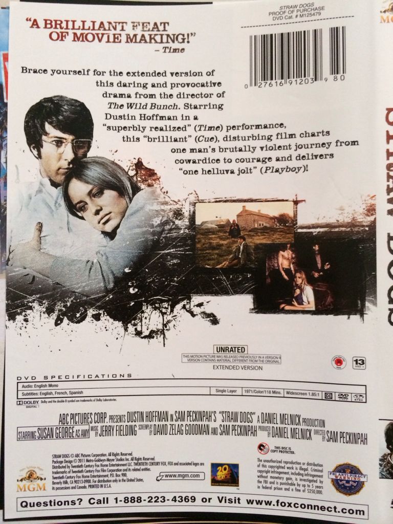 Straw Dogs DVD movie collectible [Barcode 027616912039] - Main Image 2