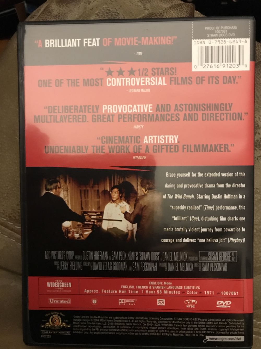 Straw Dogs DVD movie collectible [Barcode 027616912039] - Main Image 3