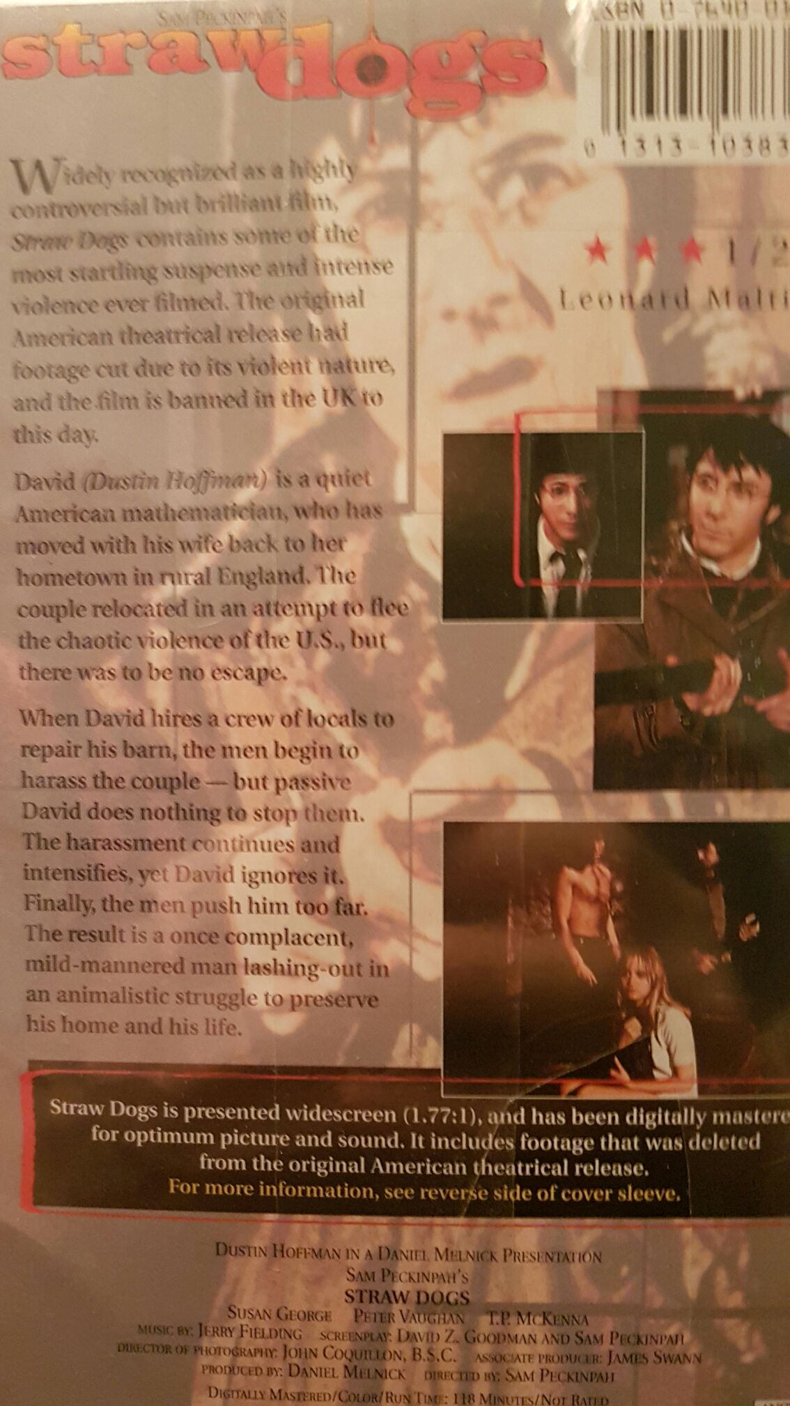 Straw Dogs VHS movie collectible [Barcode 086162800535] - Main Image 2