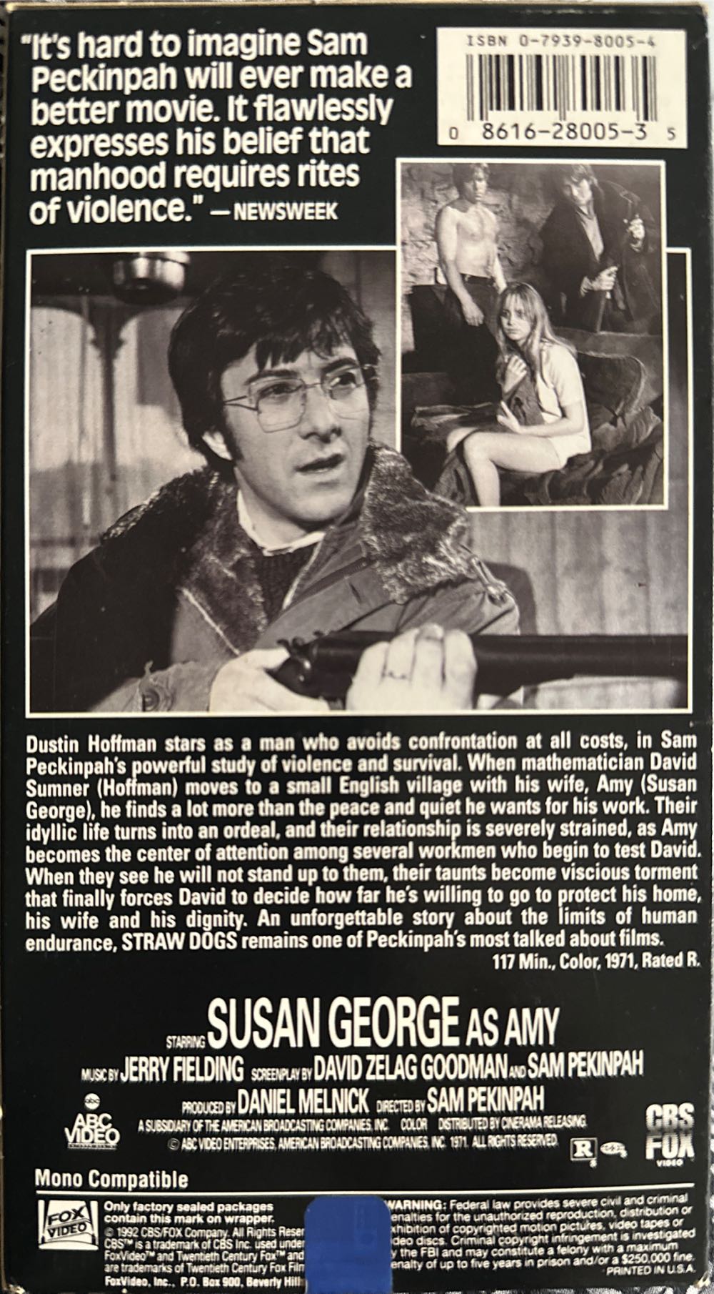 Straw Dogs VHS movie collectible [Barcode 086162800535] - Main Image 4