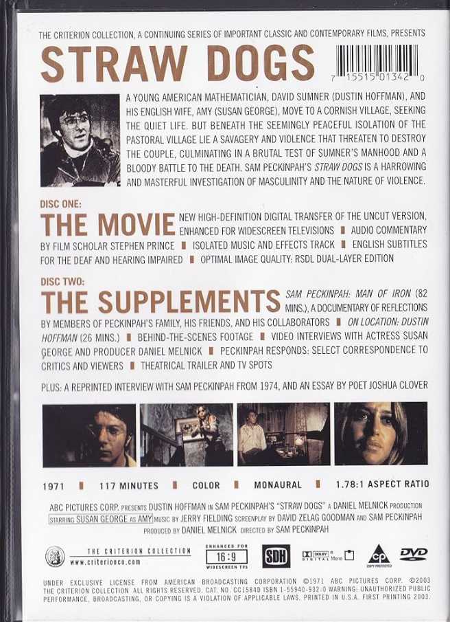 Straw Dogs DVD movie collectible [Barcode 5030697003829] - Main Image 4