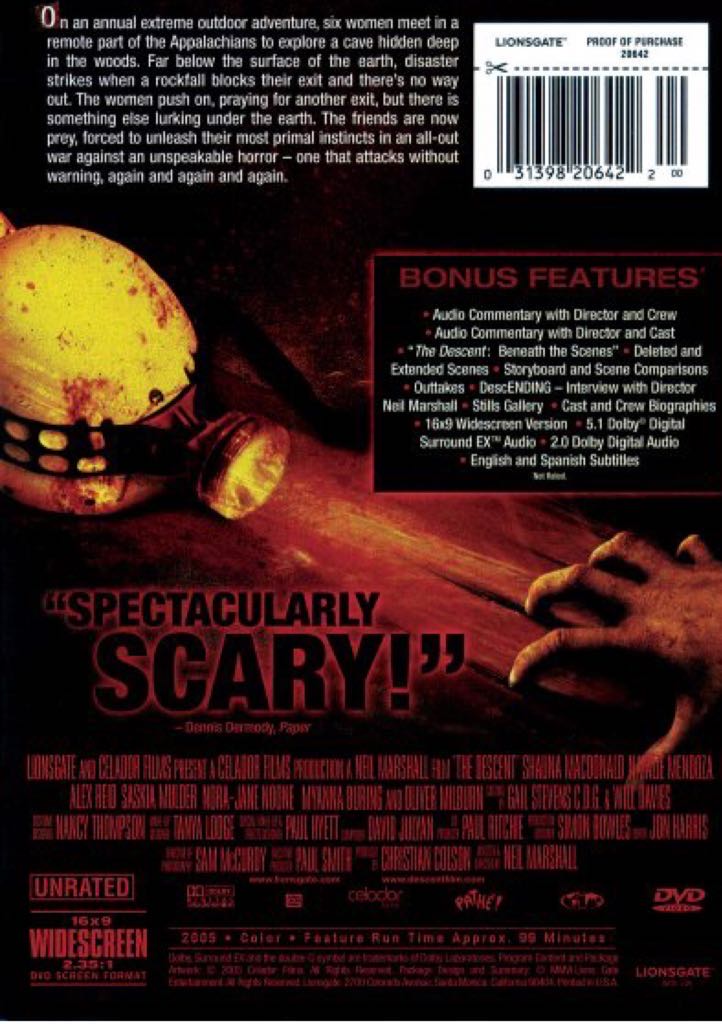 The Descent Blu-ray movie collectible [Barcode 03139820593] - Main Image 2